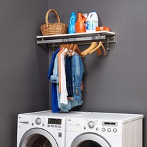 Arrange a Space 32&quot; Long Single Hang/Shelf Kit Laundry Storage White - £66.62 GBP