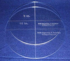 Circle Template 2 Piece Set.  9 and 10 Inches - Clear 1/4 Inch Thick - $43.19
