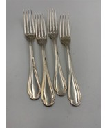 Set of 4 Christofle France Silverplate POMPADOUR Dinner Forks - £97.08 GBP