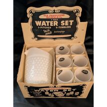 Anchor Hocking Milk White Hobnail Water Set 7 Piece Pitcher &amp; Tumblers w... - $118.76