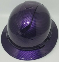 New Full Brim Hard Hat Custom Hydro Dipped PURLE CANDY CARBON FIBER. Fre... - $64.99