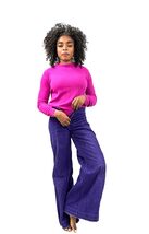 VTG 70s Purple Corduroy Bell Bottom Pants Wide Leg Low Rise Hip Hugger 2... - $138.55