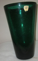 Bayel Speckled Crystal Cristal Green Vase France Centerpiece - £91.42 GBP