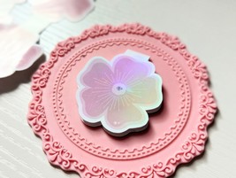 Magnetic Bookmark Holographic Flower Handmade Bookish Booklover - $141.54 MXN