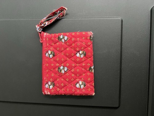 Vintage Vera Bradley Crossbody And Coin Purse Red Quilted Fabric Flower Item image 12