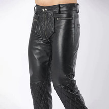 Men&#39;s Black Genuine Leather Pant Real Soft Lambskin Biker Leather Pant 05 - £149.40 GBP