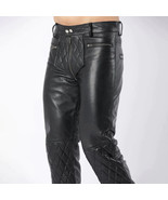 Men&#39;s Black Genuine Leather Pant Real Soft Lambskin Biker Leather Pant 05 - £148.62 GBP