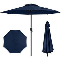 Outdoor Heavy Duty Market Umbrella with Crank Handle and 8 Sturdy Ribs-N... - $2,468.85 MXN