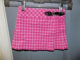 Lilly Pulitzer Pink Plaid Skirt Belt Buckle Waist Size 3T Girl&#39;s EUC - £18.08 GBP