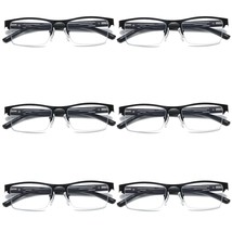 6 PK Mens Spring Hinge Blue Light Blocking Reading Glasses Half Frame Readers - $18.99