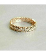3Ct Rund Schliff Labor Erstellt Diamanten Verlobungsring 14k Gelb Vergoldet - $136.36