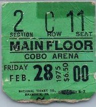 Johnny Winter Peter Frampton Concert Ticket Stub February 28 1975 Detroi... - $34.64