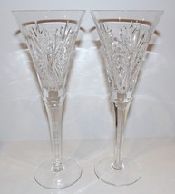 LOVELY PAIR OF WATERFORD CRYSTAL MILLENNIUM HEALTH CHAMPAGNE TOASTING FL... - $88.10