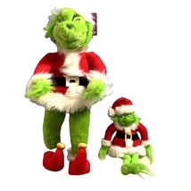 2 The Grinch Stuffed Animal &amp; Hard Face  16&quot; Bendable 11&quot; Plush  Dr. Seuss - £82.37 GBP