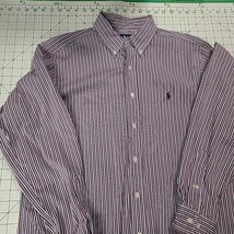 Ralph Lauren Purple Striped Long Sleeve Dress Shirt Men’s 16.5 34/35 Cotton - £10.94 GBP