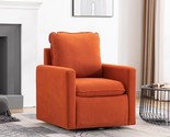 Swivel Barrel Chair, 360 Degree Modern Lounge Chair, Orange Velvet Accen... - $398.99