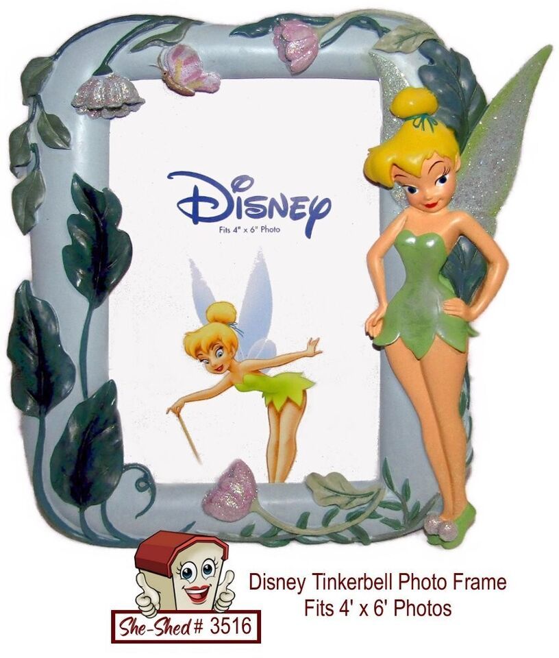 Disney Tinkerbell Photo Frame Fits 4x6 Photos 3D Resin Photo Frame - $19.95