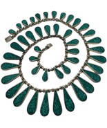 MEXICAN STERLING SILVER AND Cruses Turquoise ENAMEL FRINGE NECKLACE 20” ... - €401,66 EUR