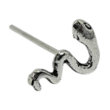 Nose Stud Snake Serpent 22g (0.6 mm) 925 Sterling Silver Straight L Bendable Pin - £4.88 GBP