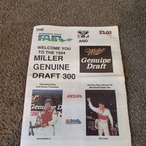 VTG 1994 Minnesota Fair &amp; Miller Draft 300 Racing NASCAR Newspaper Memorabilia - £15.16 GBP