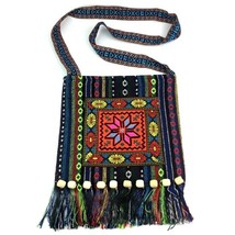 Retro Embroidery Boho Tote Messenger Ethnic Tassel Shoulder Bag Hippie Crossbody - £17.01 GBP