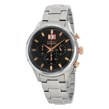 Seiko Men&#39;s SPC151 Quartz Chronograph Black Dial Stainless Steel Watch - £94.74 GBP