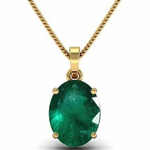 100% Natural 925 Sterling Silver Goldplated Green Emerald Pendent,Locket 4.50 Ct - £64.21 GBP