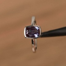 925 silver 5Ct Color changing Alexandrite handmade 14K White Gold Plated Ring - £62.19 GBP