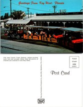Florida Key West 64 Passenger Conch Tour Train &amp; Depot VTG Postcard - £7.51 GBP