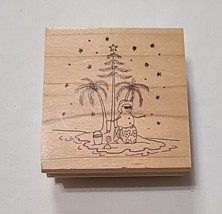 Great Impressions Wood Mounted Rubber Stamp Beach Snowman Christmas Palm Tree - £6.91 GBP