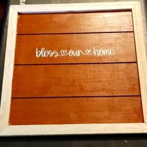 Bless our home handmade wooden plaque - $24.39 CAD