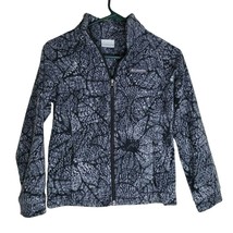 Columbia Fleece Jacket Full Zip Gray Floral Warm Womens Medium Winter Fall - £13.93 GBP