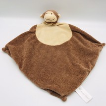 Angel Dear Monkey Lovey Brown Tan Security Blanket Stitched Corners Soother - £7.86 GBP