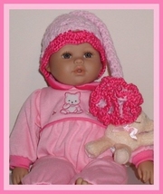 Preemie Girls Pink Elf Hat, Pink Extra Small Hat, Preemie Girls Elf Hat - $14.95