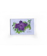 Purple Flower 4 x 6 canvas Panel Orig. Acrylic Ptg - £25.74 GBP