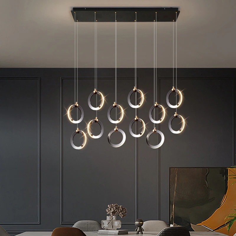 Circular Dining Room Chandelier Rectangular Circular Ceiling Kitchen Lamp Modern - £165.72 GBP+