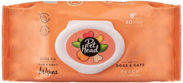 Pet Head Peach &amp; Aloe Vera Paw and Body Wipes - Soothing Calendula and Vegan For - £17.74 GBP+