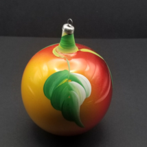 Vintage DE CARLINI Ornament Christmas Italy Blown Glass Hand Painted Apple Fruit - £79.88 GBP