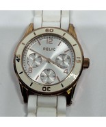 Relic Stainless Steel White Silicon Band Women’s Watch Working New Battery - $29.10