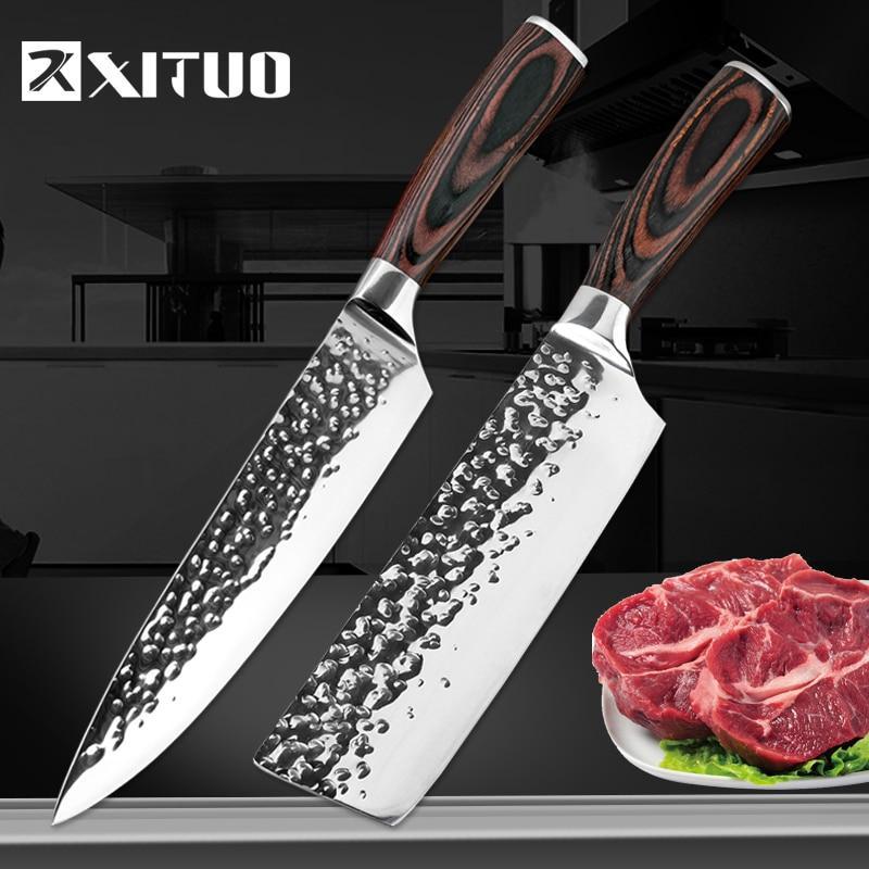 XITUO Kitchen Knife Chef 8 inch Stainless Steel Knives Sushi Meat Santoku