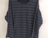 CJ Banks Women&#39;s Blue &amp; White Striped Long Sleeve Shirt Plus Size 2X - $14.84