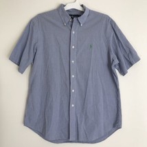 VTG Polo Ralph Lauren Short Sleeve Button Shirt Mens Sz L Blue Check See... - £27.16 GBP