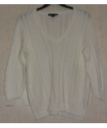 EXCELLENT WOMENS LAUREN RALPH LAUREN IVORY CABLE KNIT PULL OVER SWEATER ... - €32,44 EUR