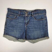 Levis Denizen Womens Jean Shorts Size 12 High Rise Cuffed Stretch Denim Blue  - £11.92 GBP