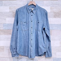 Outerknown Chambray Utility Shirt Blue Button Down Organic Casual Mens M... - $137.60