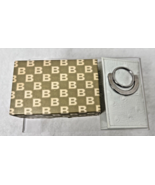 NOS Vintage Buxton White Leather w Silver Key Keep Keychain MIB Never Used - $12.38