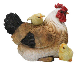 Rustic Farmhouse Chicken Mother Hen with Adorable Chicks Animal Family F... - $28.99