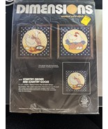 1982 Dimensions Country Chicken And Country Goose Cross Stitch Kit 5&quot; x ... - $294.77 MXN