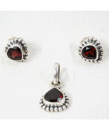925 Sterling Silver Ruby Quartz Gemstone Handmade Necklace Earrings Gift... - £29.88 GBP