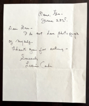Lillian Carter Signed Response Letter Mother of President Jimmy Carter No COA - £31.44 GBP